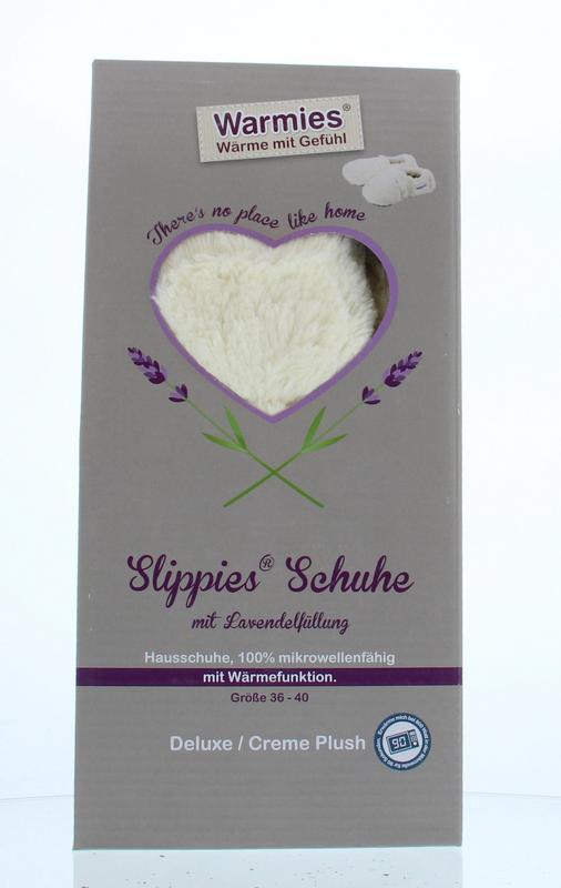 Warmies Slippies maat 4-7 (36-40) creme plush