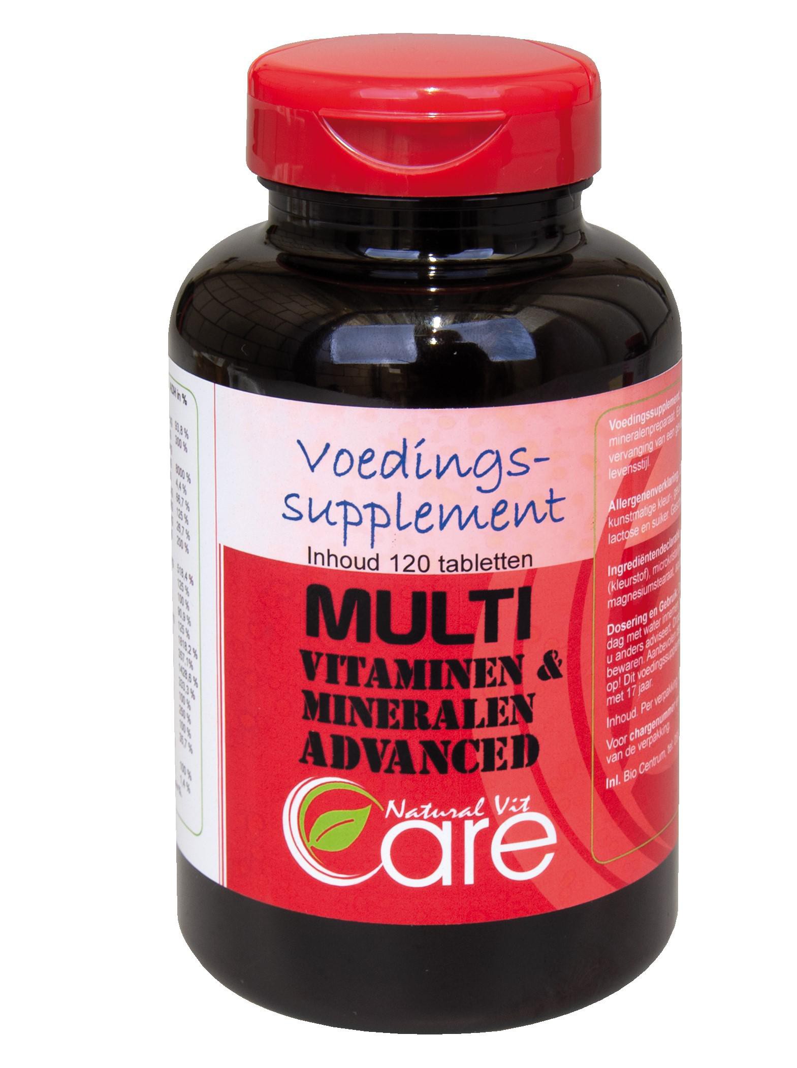 Care Natural Vit Multi Vitaminen Mineralen Advanced 120 tabletten