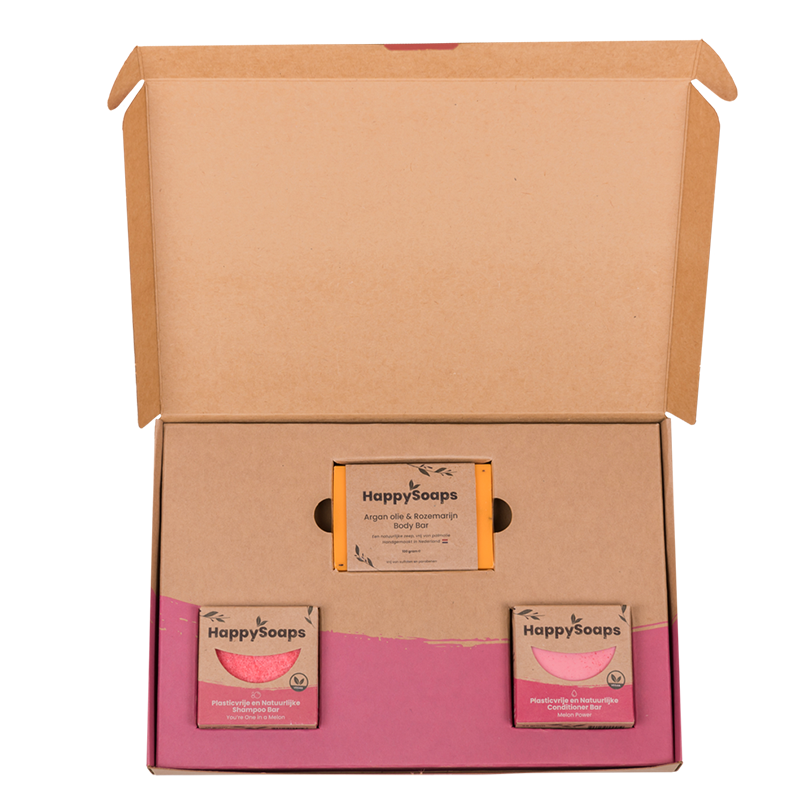 HappySoaps Verzorging Giftbox Fruity Passion Medium 1 set van 3 stuks