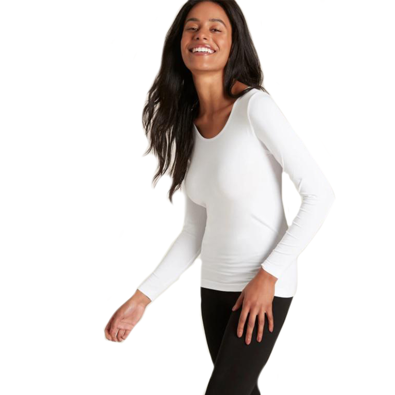 Boody Dames Top Lange Mouw White / S 1st