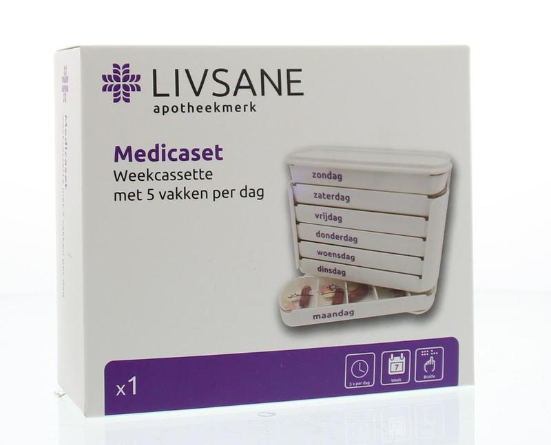 Medicaset medicijnbox wit 5V braille