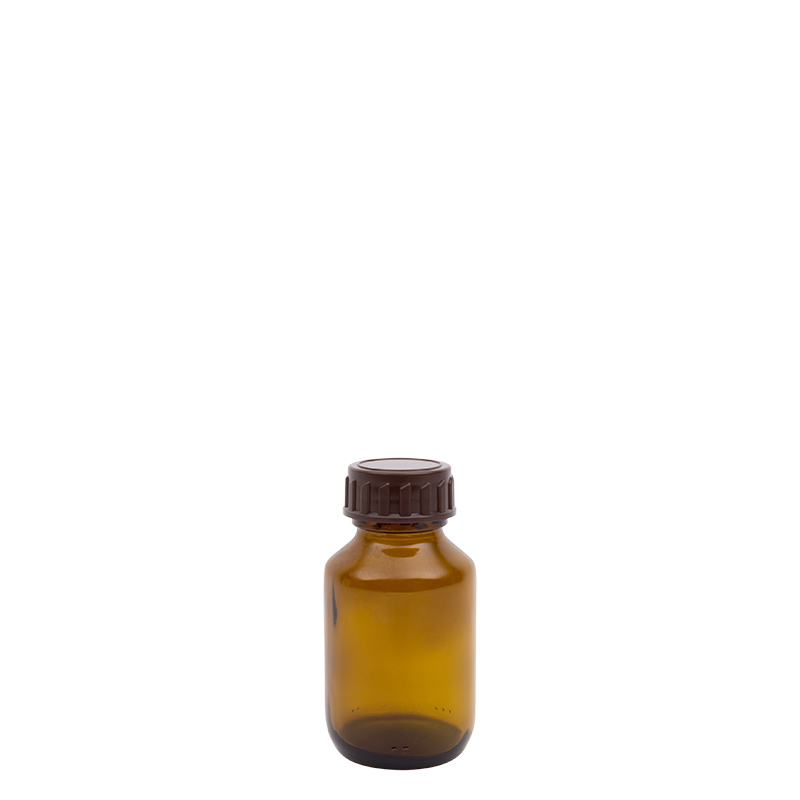 Medicijnfles gedopt bruin 60 ml 28 mm