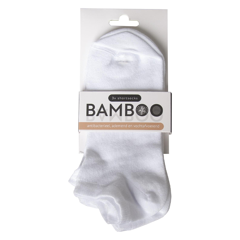 Bamboo Airco shortsocks / sneakersokken wit maat 39-42 | 3 paar