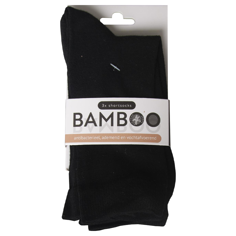 Bamboo Airco sokken zwart maat 43-47 3 paar