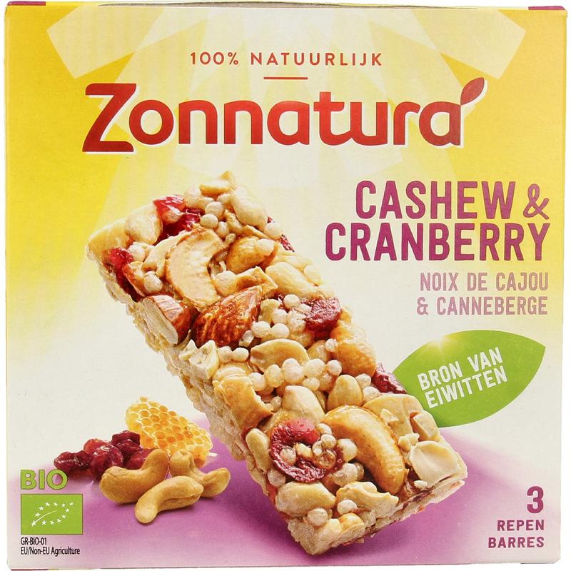 Zonnatura notenreep cashew cranberry zon