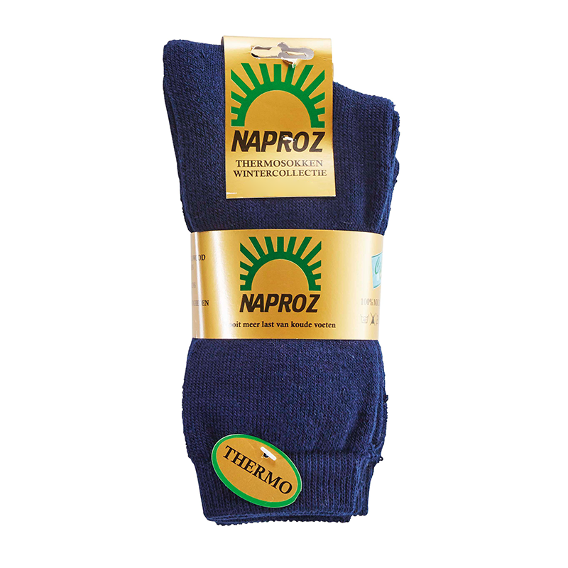 Naproz Thermo sokken blauw maat 35-38 3 paar
