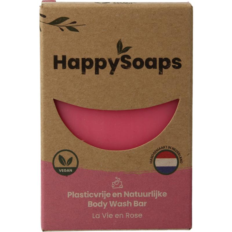 HappySoaps Body Wash Bar La Vie en Rose 100 gram