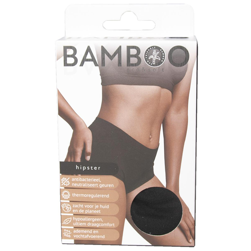 Bamboo Hipster Eco & Soft zwart maat L 1 st