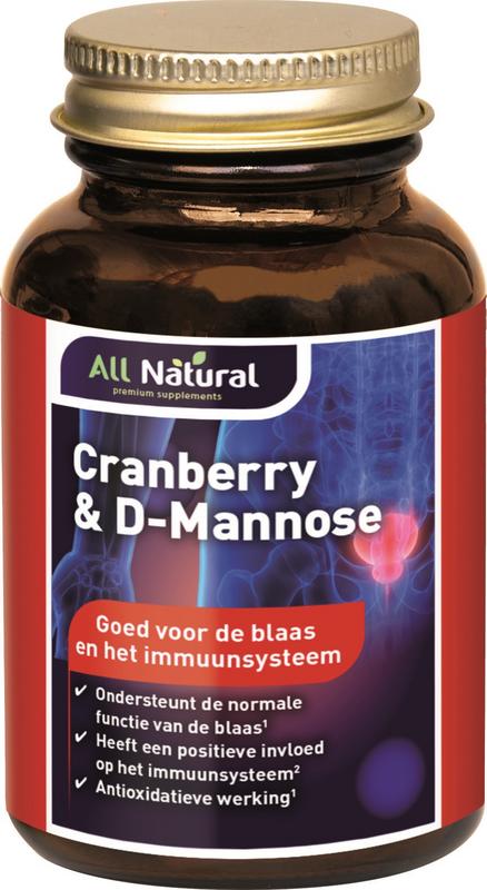 All Naturall Cranberry 250mg & d-mannose 250mg 60 capsules