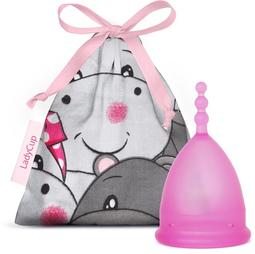 Ladycup menstruatie cup pinky hippo s