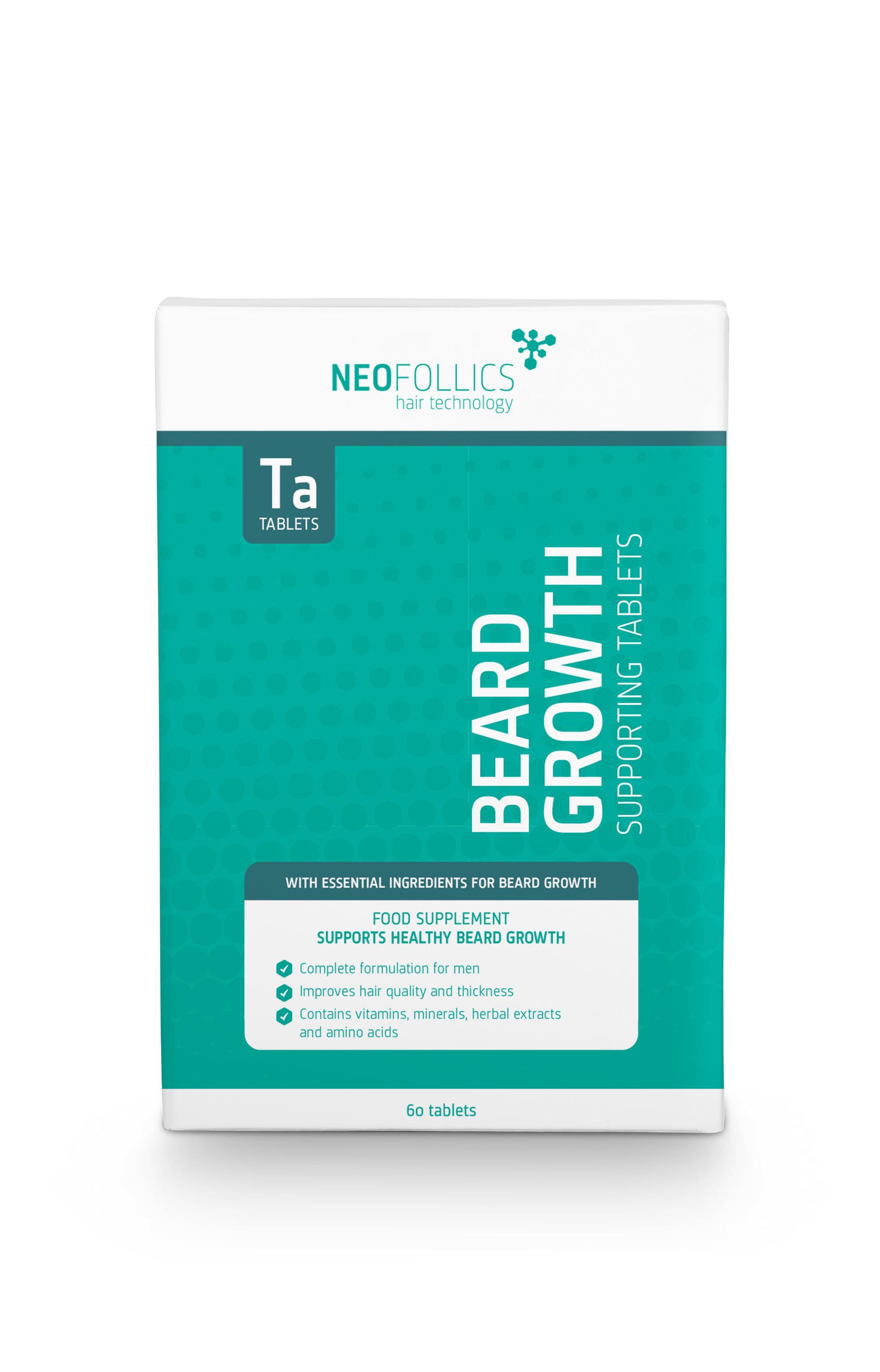 Neofollics Baard groei tabletten 60 tabletten