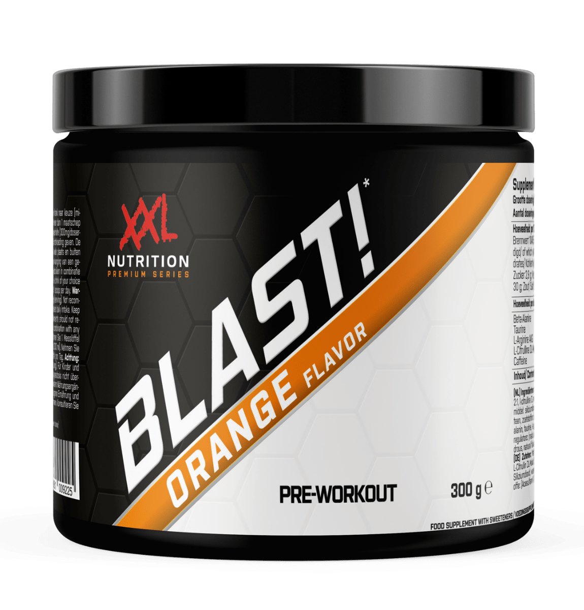 XXL Nutrition Blast! Pre Workout Orange Flavour met Cafeïne 300 gram