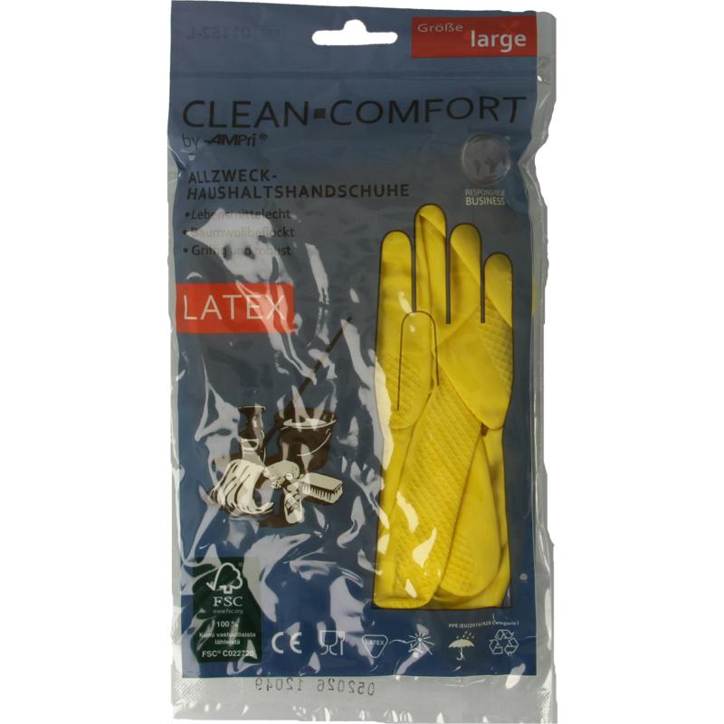Clean-Comfort Huishoudhandschoen geel maat l