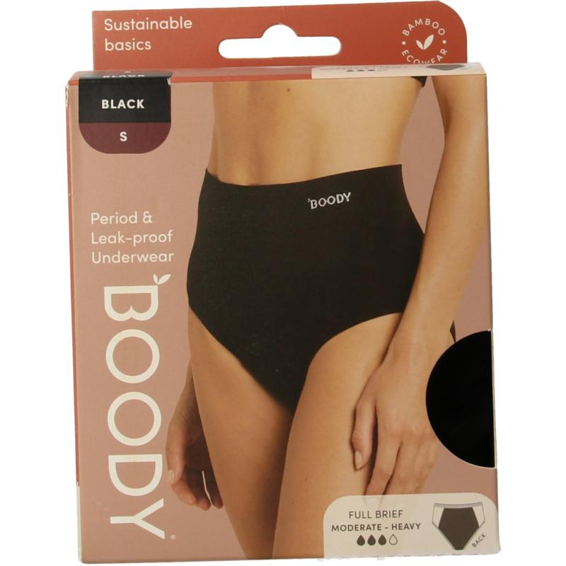 Boody menstr onderg zwart norm mt s