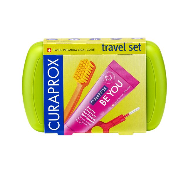 Curaprox Reisset Groen 1 set afmetingen 9,5 x 6 cm