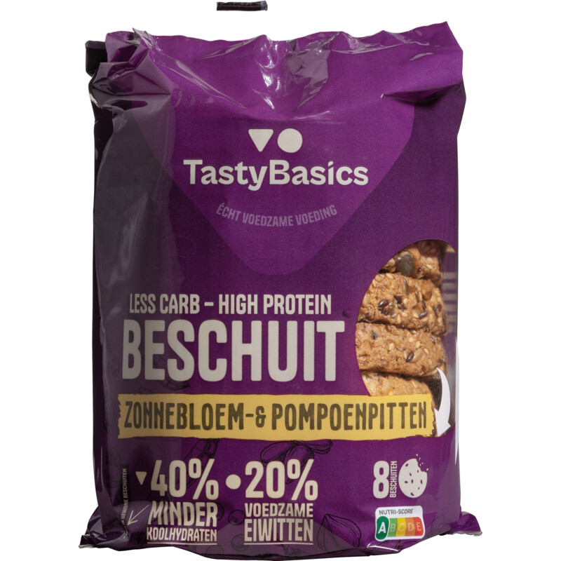 Less carb-high protein beschuit zonnebl/pompoenpit