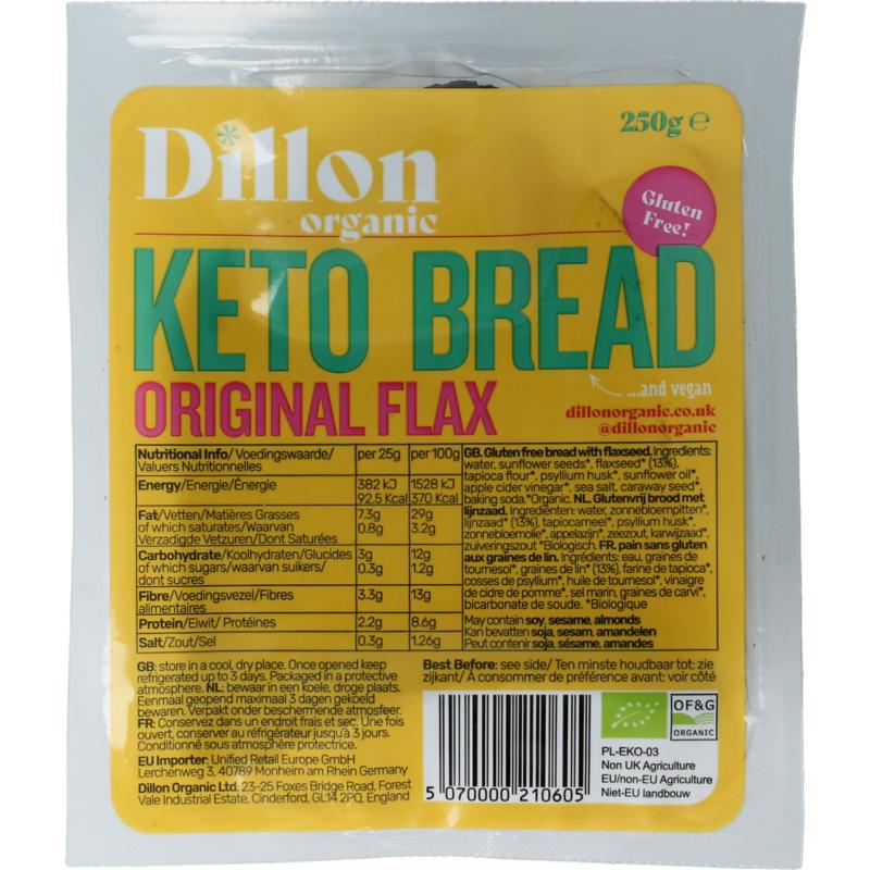 DILLON ORGANIC Brood keto bio 250g