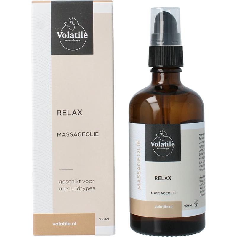 Massageolie relax glas met pomp