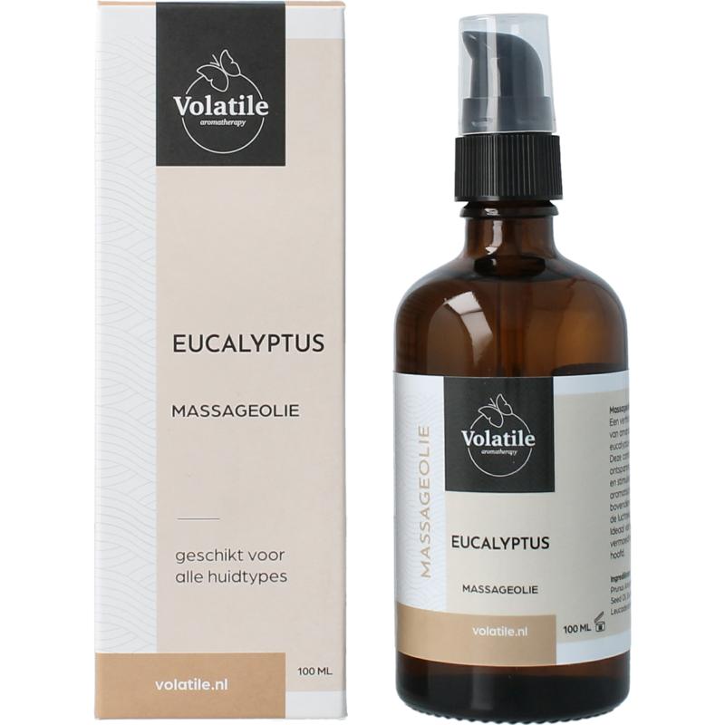 Massageolie eucalyptus glas met pomp