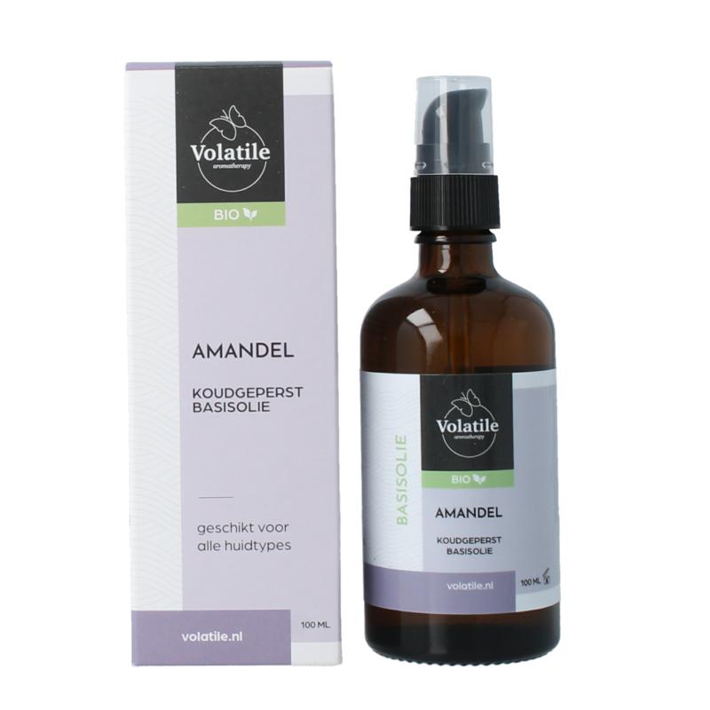 Amandel koudgeperst basisolie bio glazen fles