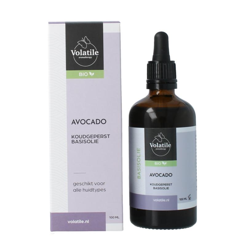 Avocado koudgeperst basisolie bio glazen fles