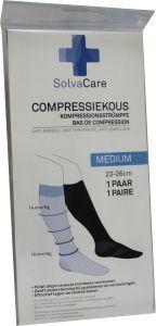 Compressiekous zwart M 23 - 26 cm