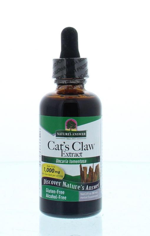 Cats claw kattenklauw extract 1:1 alcvrij 1000 mg