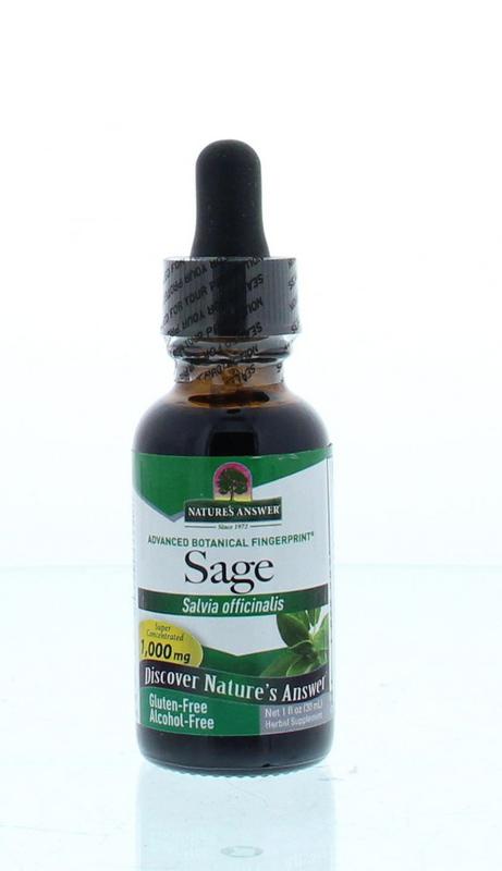 Salie/salvia extract 1:1 alcoholvrij 1000 mg