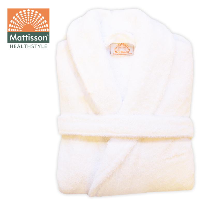 Mattisson Badjas white biokatoen maat M