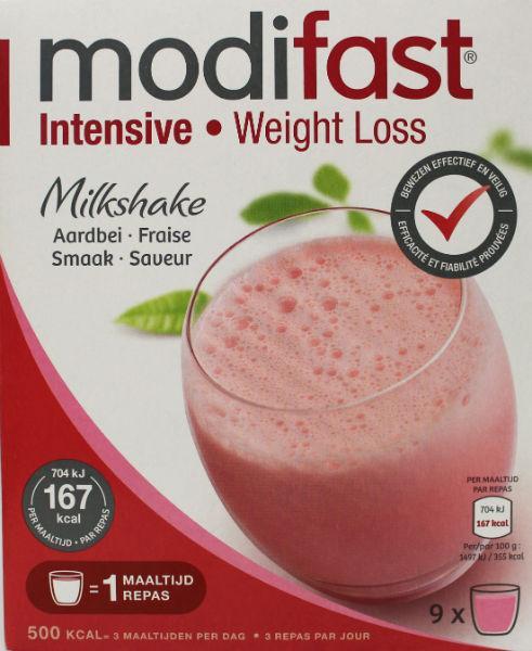 Intensive milkshake aardbei 9 stuks