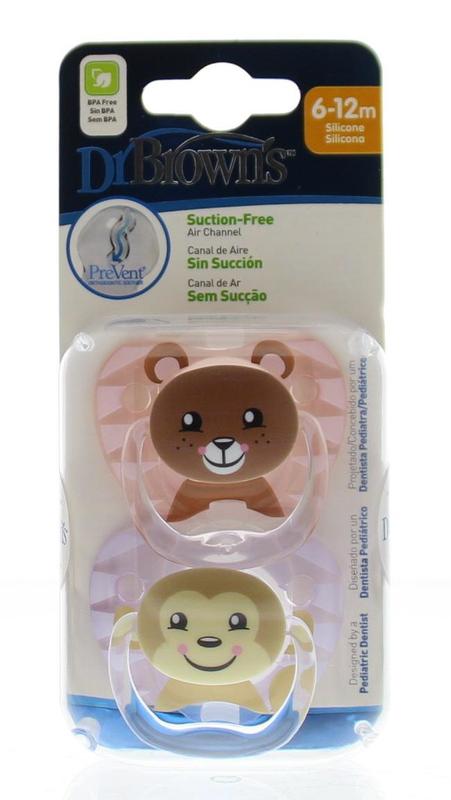 Fopspeen prevent animal faces F2 roze
