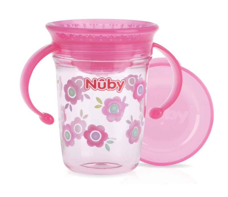 Nuby wonder cup 240ml 6m+ roze