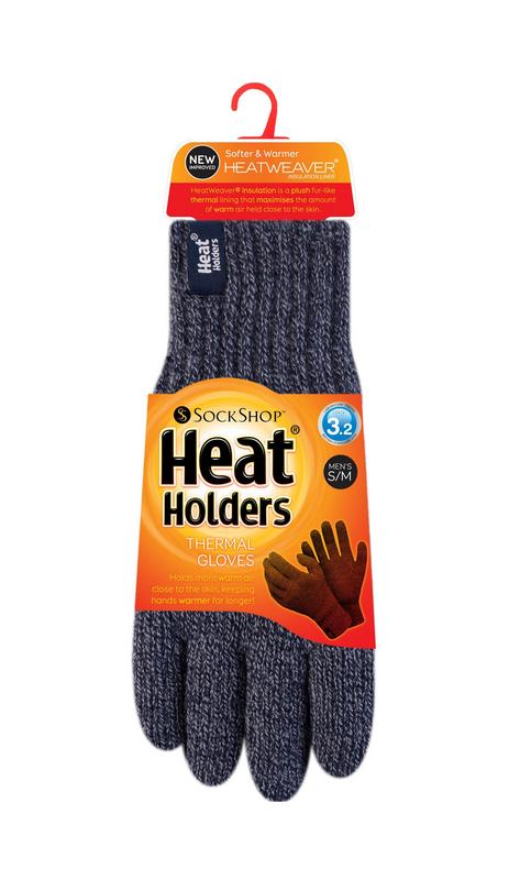 Heat Holders Mens cable gloves navy S/M