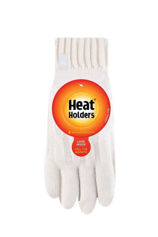 Heat Holders Ladies cable gloves S/M cream
