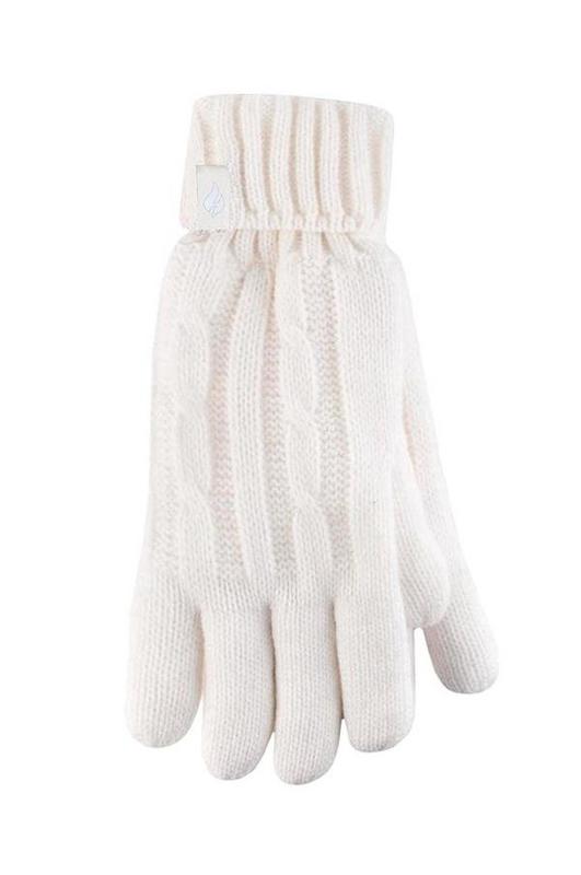 Heat Holders Ladies cable gloves M/L cream