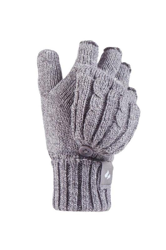 Heat Holders Dames Converter Mittens Vingerloze Handschoenen Lichtgrijs