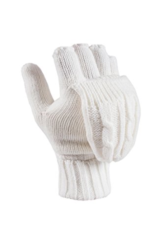 Heat Holders Dames Converter Mittens Vingerloze Handschoenen Crème